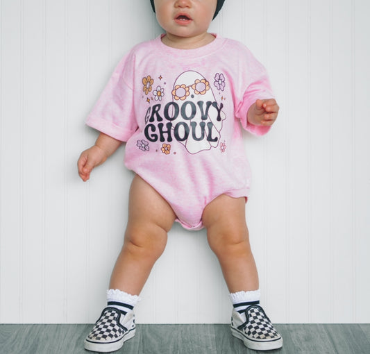 Baby & Toddler Romper | Halloween | Short Sleeves | Sizes 3-6m up to 12-18m | Groovy Ghoul | FINAL SALE