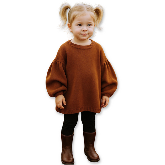 Oversized Toddler Sweater | 12-18m to 5T | Brown