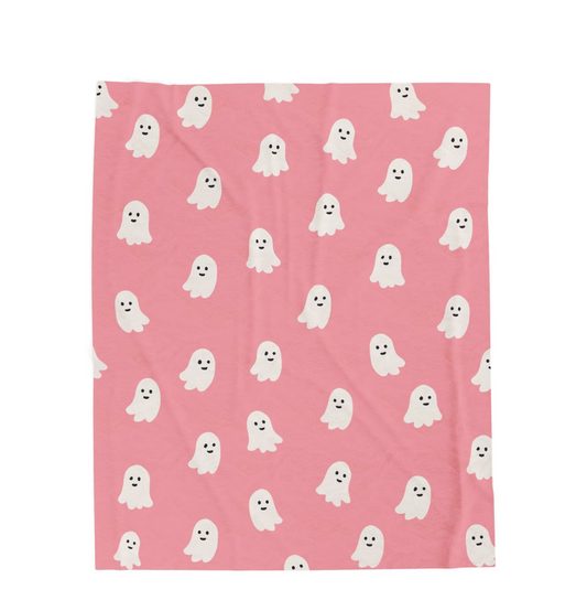 Halloween Personalized Velveteen Plush Blanket | Ghosties