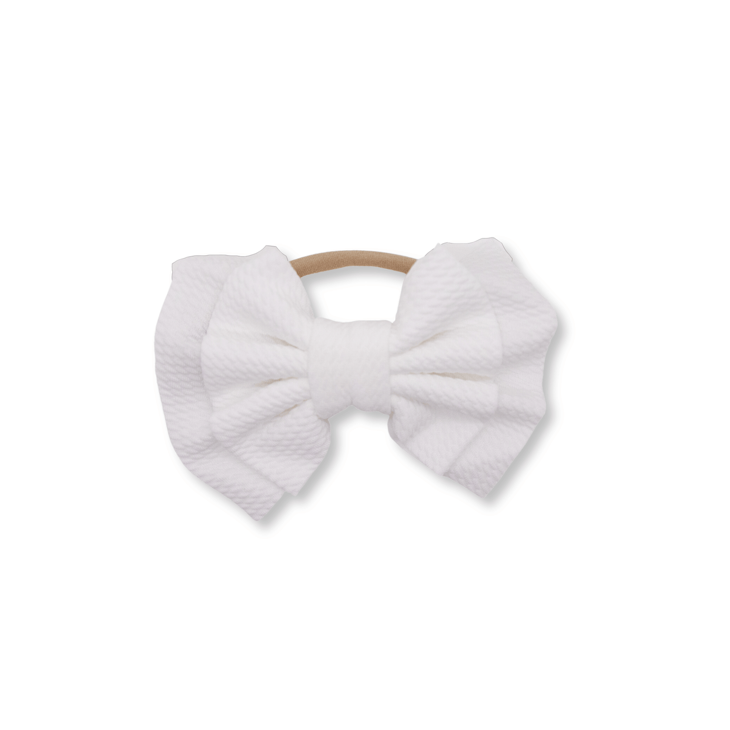 Baby Headband | Large Double Bow | White | yrb